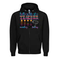 Black battery life of a teacher Zipper Hoodie - texasbilliewilder