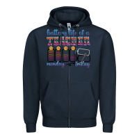 Navy battery life of a teacher Zipper Hoodie - texasbilliewilder