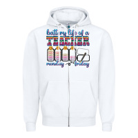 White battery life of a teacher Zipper Hoodie - texasbilliewilder