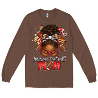 Chestnut american football mom red and silver afro messy bu Long Sleeve Tee - texasbilliewilder
