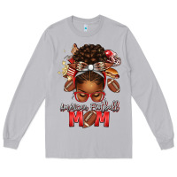 Moon Dust american football mom red and silver afro messy bu Long Sleeve Tee - texasbilliewilder