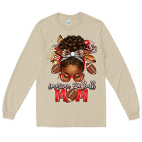 Mushroom american football mom red and silver afro messy bu Long Sleeve Tee - texasbilliewilder