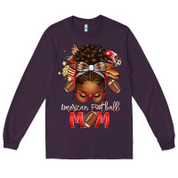 Plum american football mom red and silver afro messy bu Long Sleeve Tee - texasbilliewilder