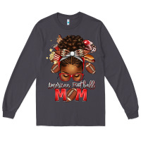 Smoke american football mom red and silver afro messy bu Long Sleeve Tee - texasbilliewilder