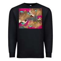 Black pink glitter leopard sunflower gemstone Premium Sweatshirt - JahusDesignShop