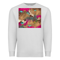 Dove Grey pink glitter leopard sunflower gemstone Premium Sweatshirt - JahusDesignShop
