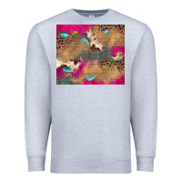 Heather Grey pink glitter leopard sunflower gemstone Premium Sweatshirt - JahusDesignShop