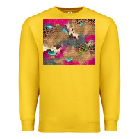 Lemon pink glitter leopard sunflower gemstone Premium Sweatshirt - JahusDesignShop