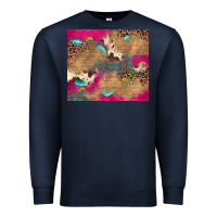 Navy pink glitter leopard sunflower gemstone Premium Sweatshirt - JahusDesignShop