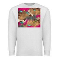 Oatmeal Heather pink glitter leopard sunflower gemstone Premium Sweatshirt - JahusDesignShop