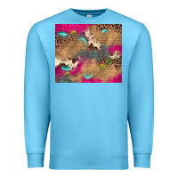 Ocean Blue pink glitter leopard sunflower gemstone Premium Sweatshirt - JahusDesignShop