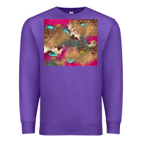 Purple pink glitter leopard sunflower gemstone Premium Sweatshirt - JahusDesignShop
