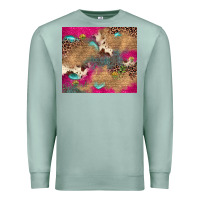 Seafoam pink glitter leopard sunflower gemstone Premium Sweatshirt - JahusDesignShop