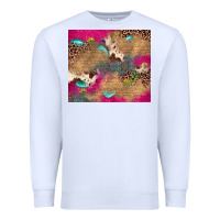 White pink glitter leopard sunflower gemstone Premium Sweatshirt - JahusDesignShop