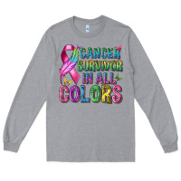 Heather Grey cancer survivor in all colors Long Sleeve Tee - texasbilliewilder