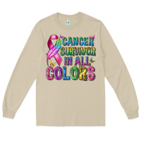 Mushroom cancer survivor in all colors Long Sleeve Tee - texasbilliewilder
