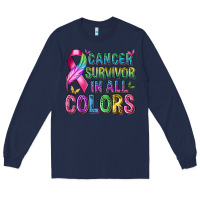Navy cancer survivor in all colors Long Sleeve Tee - texasbilliewilder