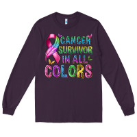 Plum cancer survivor in all colors Long Sleeve Tee - texasbilliewilder