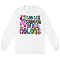White cancer survivor in all colors Long Sleeve Tee - texasbilliewilder