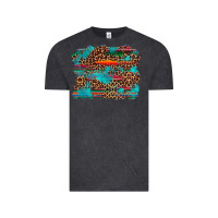 Vintage Black western serape leopard bull skull turquoise  background Vintage Tee - Artiststas