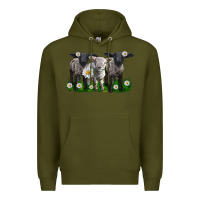 Army Green baby sheeps with daisies Premium Hoodie - LillyAllenDesigns