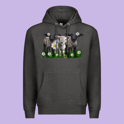 Baby Sheeps With Daisies Premium Hoodie Designed By Lillyallendesigns
