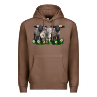 Chestnut baby sheeps with daisies Premium Hoodie - LillyAllenDesigns