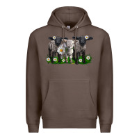 Coffee baby sheeps with daisies Premium Hoodie - LillyAllenDesigns