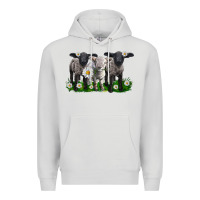 Dove Grey baby sheeps with daisies Premium Hoodie - LillyAllenDesigns