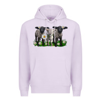 Lilac baby sheeps with daisies Premium Hoodie - LillyAllenDesigns