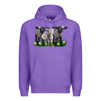 Purple baby sheeps with daisies Premium Hoodie - LillyAllenDesigns