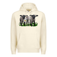 Sandshell baby sheeps with daisies Premium Hoodie - LillyAllenDesigns