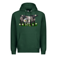 Sports Green baby sheeps with daisies Premium Hoodie - LillyAllenDesigns