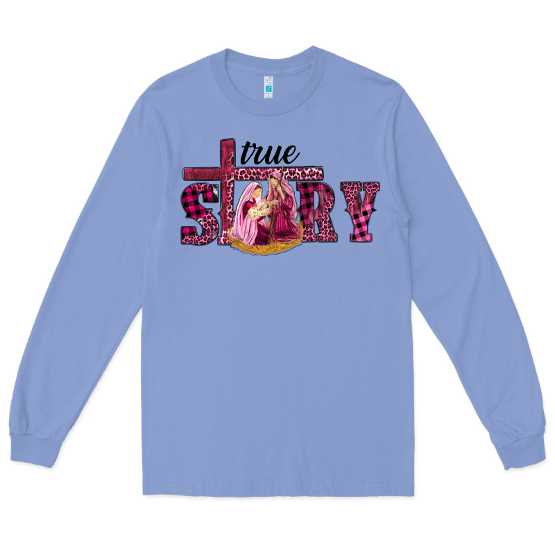 Pink Christmas True Story Holy Family Long Sleeve Tee by RanaPortraitStore | Teevron