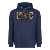 Navy lov of thecows Heavyweight Hoodie - CowhideDigitalArt