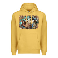 Antique Gold 3 western horses running free Premium Hoodie - LillyAllenDesigns