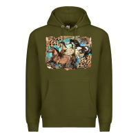Army Green 3 western horses running free Premium Hoodie - LillyAllenDesigns