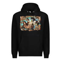 Black 3 western horses running free Premium Hoodie - LillyAllenDesigns