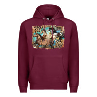 Burgundy 3 western horses running free Premium Hoodie - LillyAllenDesigns