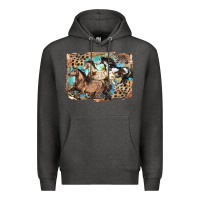 Charcoal Heather 3 western horses running free Premium Hoodie - LillyAllenDesigns