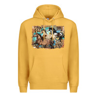 Mustard 3 western horses running free Premium Hoodie - LillyAllenDesigns