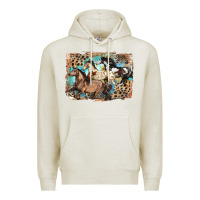 Oatmeal Heather 3 western horses running free Premium Hoodie - LillyAllenDesigns
