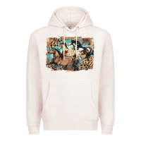Pale Pink 3 western horses running free Premium Hoodie - LillyAllenDesigns