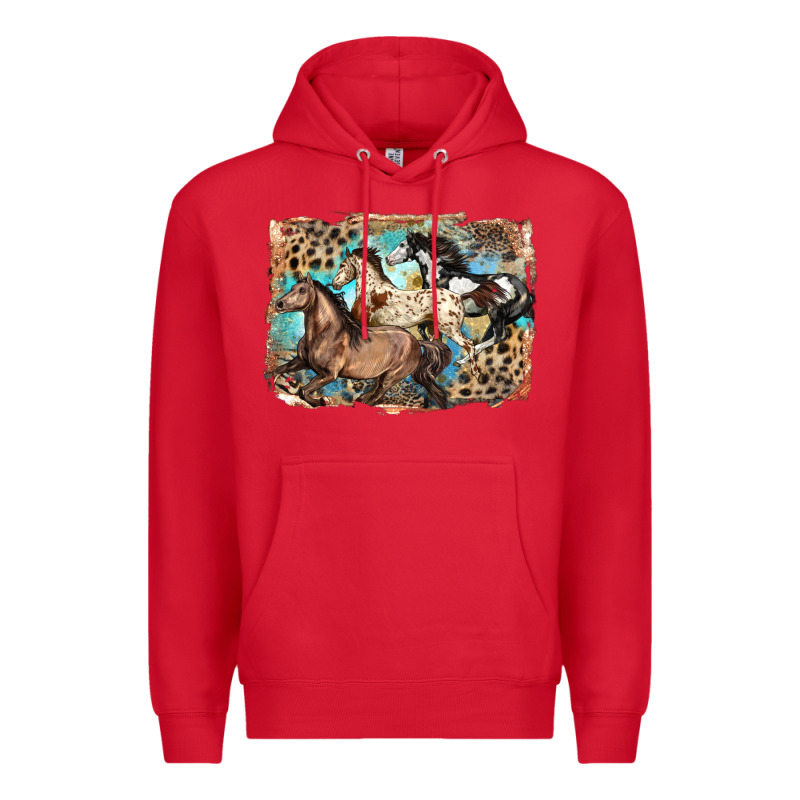 3 Western Horses Running Free Premium Hoodie by LillyAllenDesigns | Teevron