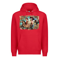 Red 3 western horses running free Premium Hoodie - LillyAllenDesigns