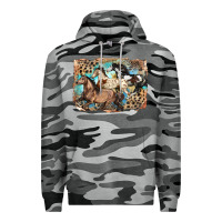 Slate Camo 3 western horses running free Premium Hoodie - LillyAllenDesigns