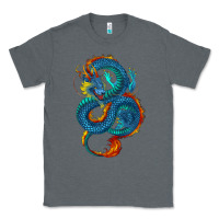 Charcoal Heather Blue dragon Classic Tee - RanaPortraitStore