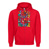 Red stay trippy little hippie Zipper Hoodie - Zillion Design Studio