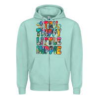Seafoam stay trippy little hippie Zipper Hoodie - Zillion Design Studio