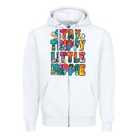 White stay trippy little hippie Zipper Hoodie - Zillion Design Studio